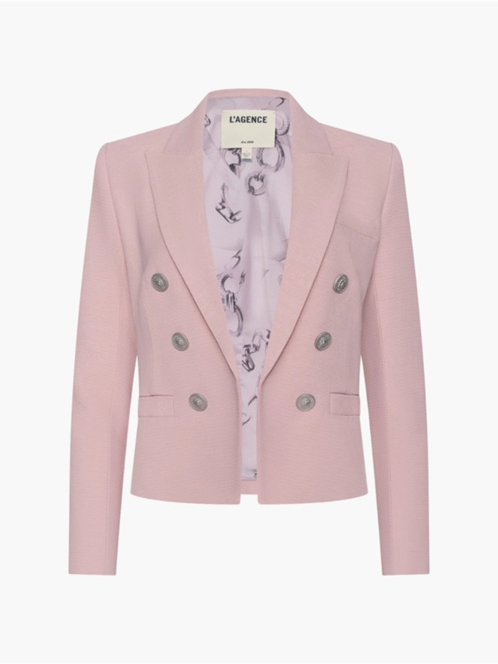 L’agence Brooke Open-Front Brooke Blazer in Pale Rose Faded Chain Size 8 - Picture 2 of 13